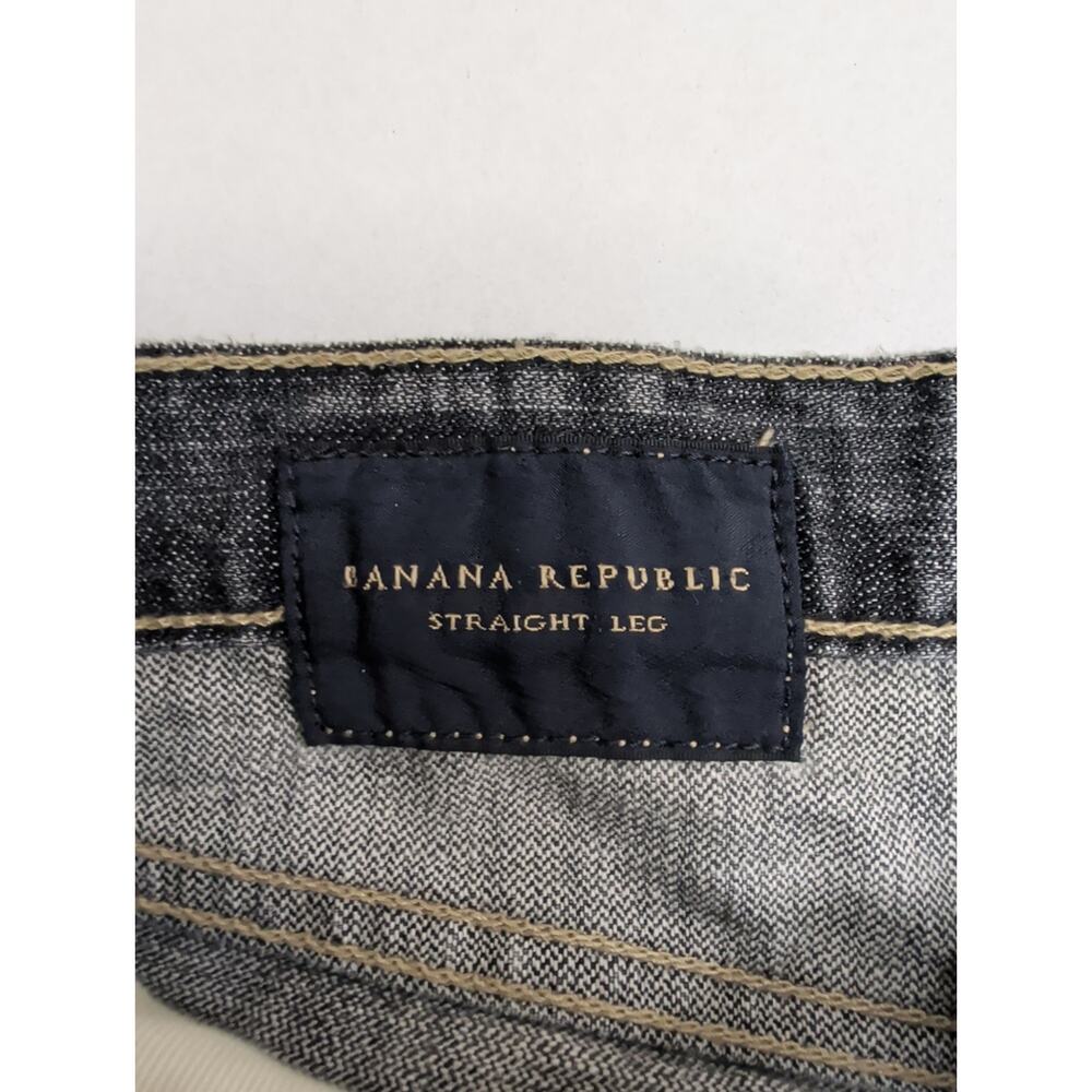 Banana Republic Straight Leg 35 x 30 Men's Denim Jeans Faded Black Wash - Picture 6 of 11